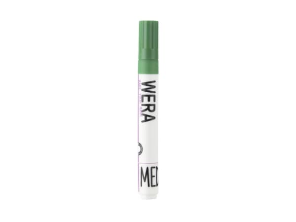 Marker WERA grøn permanent kantet spids 1-4mm - (12 stk.)