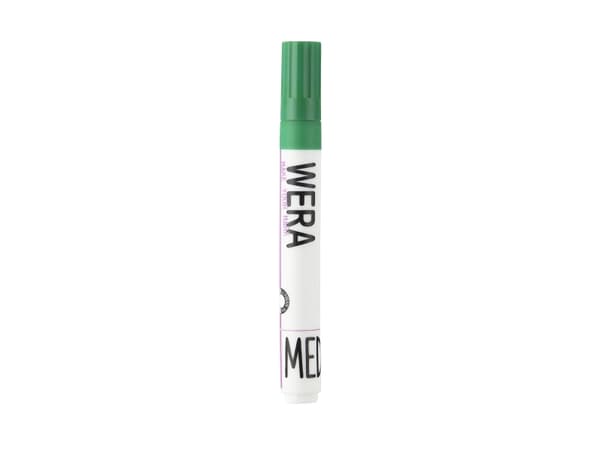 Marker WERA grøn permanent kantet spids 1-4mm - (12 stk.)