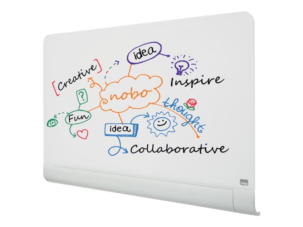 Whiteboard Nobo Widescreen 45' rundad glastavla 99,3 x 55,9 cm magnetisk vit