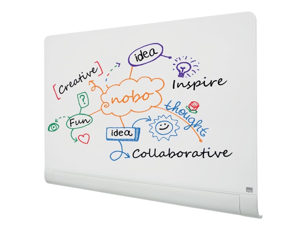 Nobo Diamond - Whiteboard-tavla - väggmonterbar - 1264 x 711 mm - tempererat glas - magnetisk - vit