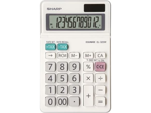 Sharp EL-340W, Skrivbord, Display, Visa tippning, Batteri, Vit