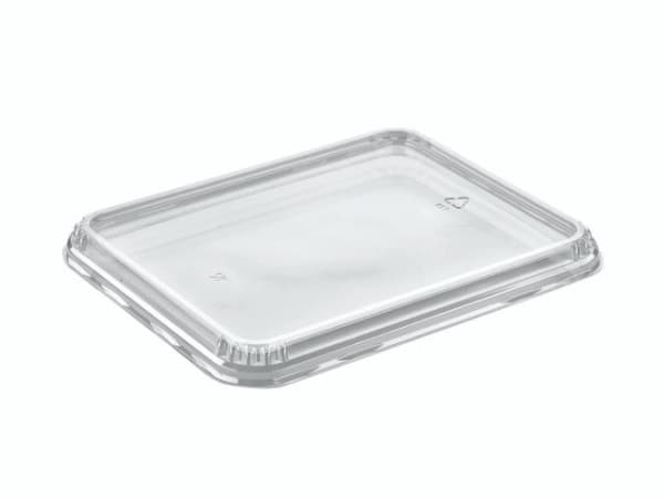 Plastlåg 5227-4 231x183x18 mm Lavt APET Klar til 2227 serien - (karton á 372 stk.)