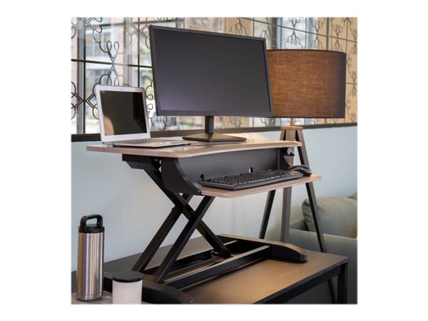Ergotron WorkFit-Z Mini - Omvandlare till skrivbord för stående - rektangulär - duvgrå - svart bas
