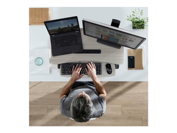Ergotron WorkFit-Z Mini - Omvandlare till skrivbord för stående - rektangulär - duvgrå - svart bas