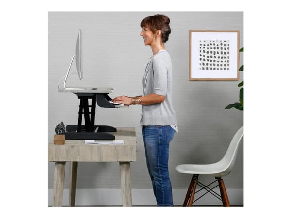 Ergotron WorkFit-Z Mini - Omvandlare till skrivbord för stående - rektangulär - duvgrå - svart bas