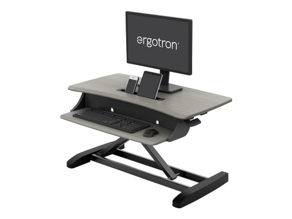 Ergotron WorkFit-Z Mini - Omvandlare till skrivbord för stående - rektangulär - duvgrå - svart bas