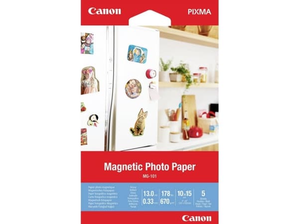 Canon Magnetic Photo Paper MG-101 - Blank - 13 mille - 100 x 150 mm - 670 g/m² - 178 pund - 5 ark magnetisk fotopapir - for PIXMA TS7450i