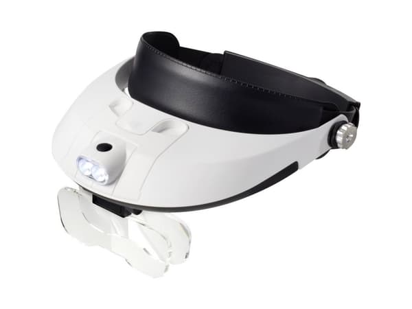 TOOLCRAFT TO-5137806 Hovedlup med LED-belysning Forstørrelsesfaktor: 1.0 x, 1.5 x, 2.0 x, 2.5 x, 3.5 x Linsestørrelse: (L x B) 107 mm x 48 mm Hvid, S