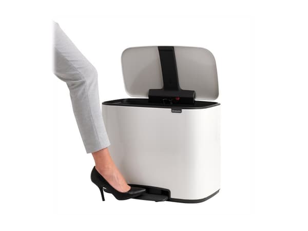 Pedalspand Bbrabantia Bo, 11 + 23 ltr. hvid