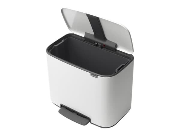 Brabantia Bo Pedal Bin - Søppelbøtte - flipp-lokk - 36 L - fotpedal - hvit