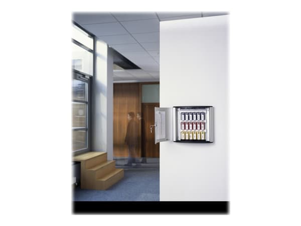 DURABLE KEY BOX - Nøkkelskap - 18 kroker - aluminium - sølv
