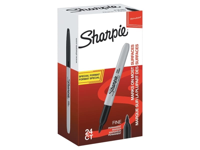 Marker Sharpie® fine sort boks med 20+4 stk.