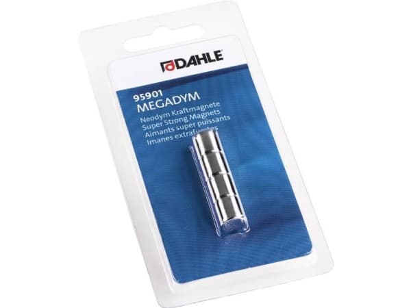 Magnet Dahle, cylinder 10 x 10 mm, pakke a 4 stk.