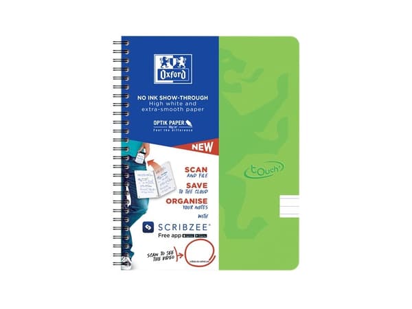 Notesbog Oxford Touch' A5+ m/140 sider linjeret grøn (5 stk.)
