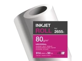 Plotterpapir, Clairefontaine Universal 80 g, 914 mm x 50 m, pakke a 6 stk