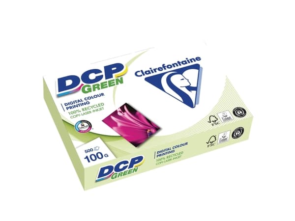 Kierrätyspaperi väritulostusta varten dcp vihreä, a4, 100 g, 500 arkin pakkaus
