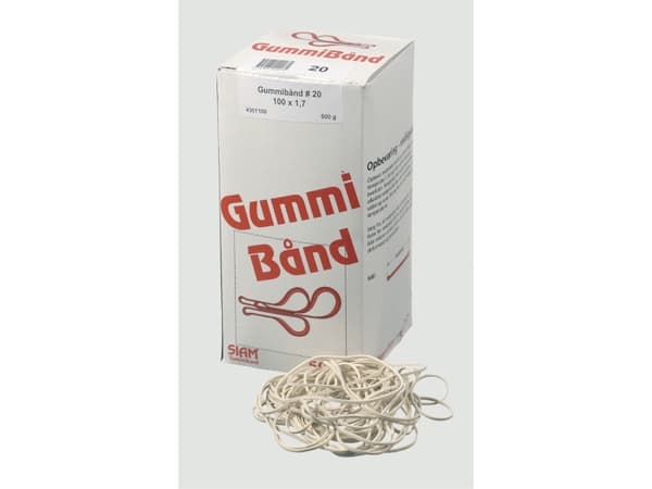 Gummibånd, 100 x 1,7 mm, hvide, 500 g