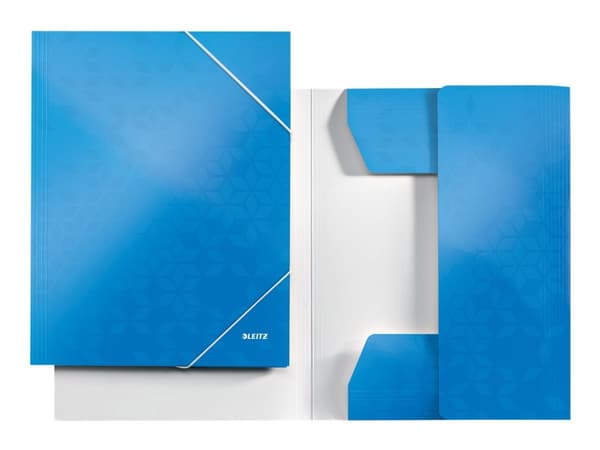 Leitz WOW - 3-fliksmappe - for A4 (210 x 297 mm) - kapasitet: 250 ark - blå metallic