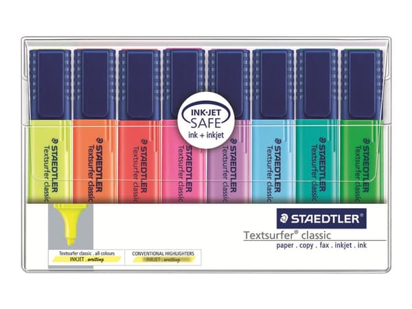 Tekstmarker Staedtler Textsurfer Classic 364 med 8 stk. ass. farver
