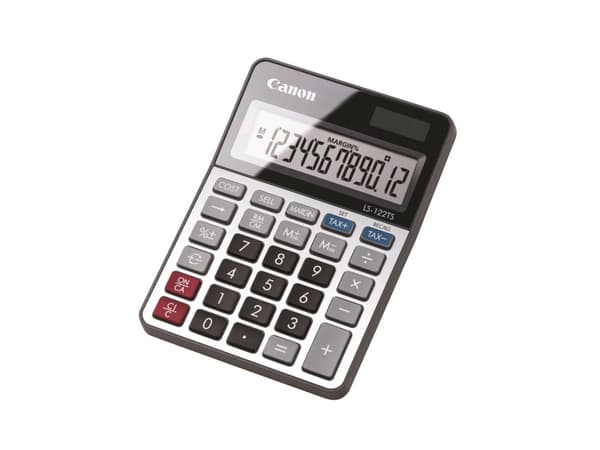 Canon LS-122TS, Desktop, Skjerm, 12 sifre, Batteri/Solcelle, Grå