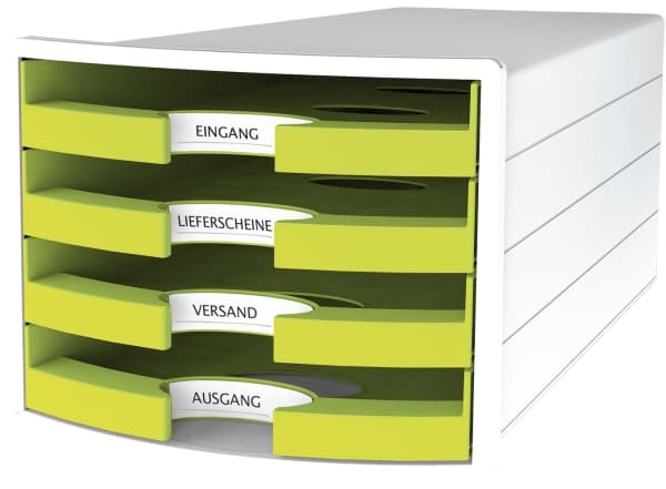 HAN IMPULS, Polystyren, Plast, Grön, Vit, C4, A4, Liggande, 4 lådor