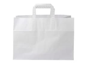 Kantokassi 17 l 350x170x245 mm 80 gr kahvalla Paperinen kukkakantokassi Valkoinen, 200 kpl/pakkaus