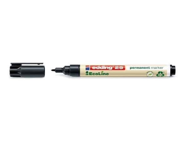 Marker Edding 25 EcoLine sort perm. 1 mm rund spids