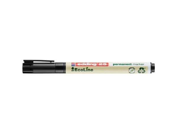 Marker Edding 25 EcoLine sort perm. 1 mm rund spids