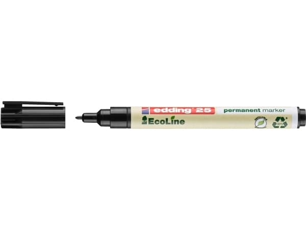 Marker Edding 25 EcoLine sort perm. 1 mm rund spids