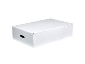 Papkasse låg 585x385x170 mm med Håndtag Massiv pap Hvid/Brun,25 stk/bnt - (25 stk.)
