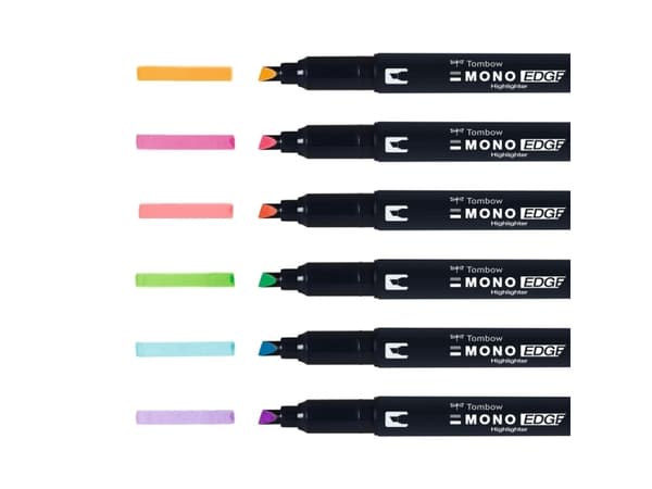 Overstregningspen Tombow MONO Edge sæt ass. farver (6 stk.)