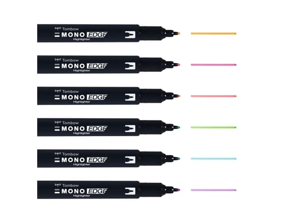 Overstregningspen Tombow MONO Edge sæt ass. farver (6 stk.)