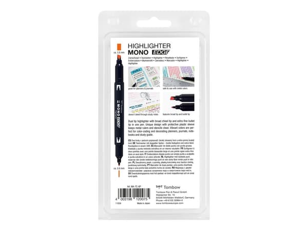 Overstregningspen Tombow MONO Edge sæt ass. farver (6 stk.)