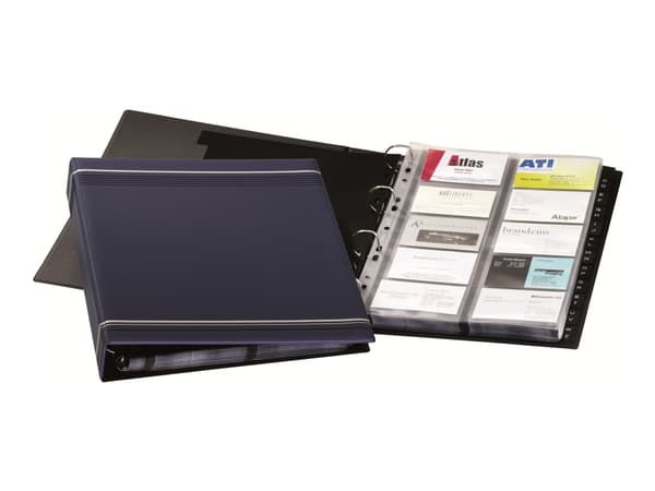 DURABLE VISIFIX - Visitkortsbok - förtryckt: A-Z - för 57 x 90 mm - kapacitet: 400 kort - tabbad - träkol