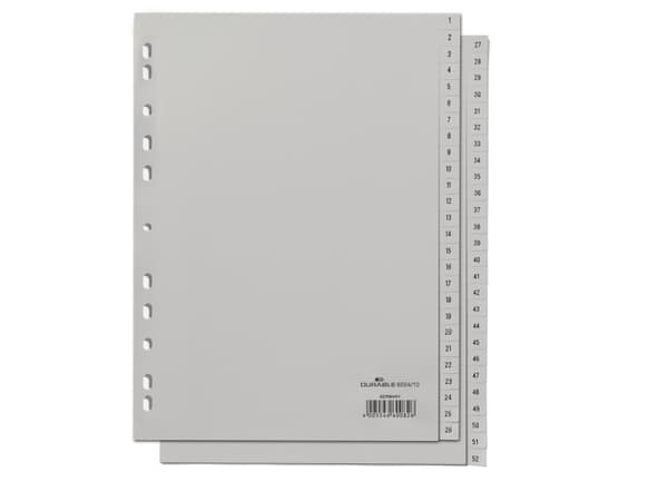 Durable 650810, Kirjainvälilehti, Polypropeeni (PP), Harmaa, Muotokuva, A4