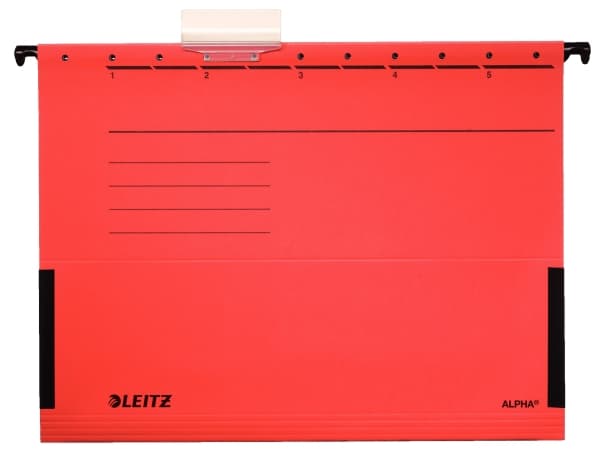 Leitz ALPHA - Hängfil - V-Base - för A4 - tabbad - röd
