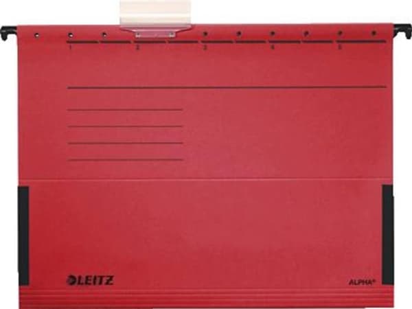 Leitz ALPHA - Hängfil - V-Base - för A4 - tabbad - röd