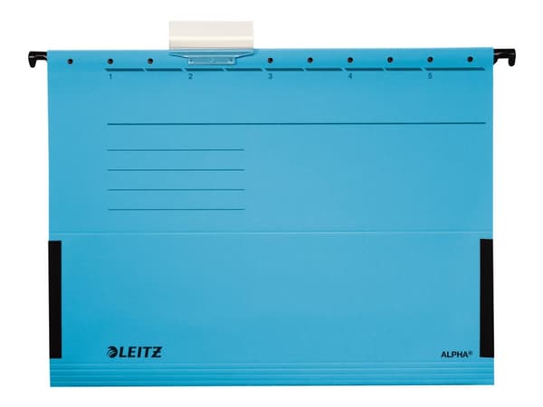Leitz ALPHA - Hengefil - V-sokkel - for A4 - med fliker - blå (en pakke 5)