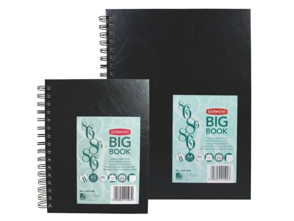 Derwent A5 Big Book wireindbundet Sort - (4 stk.)