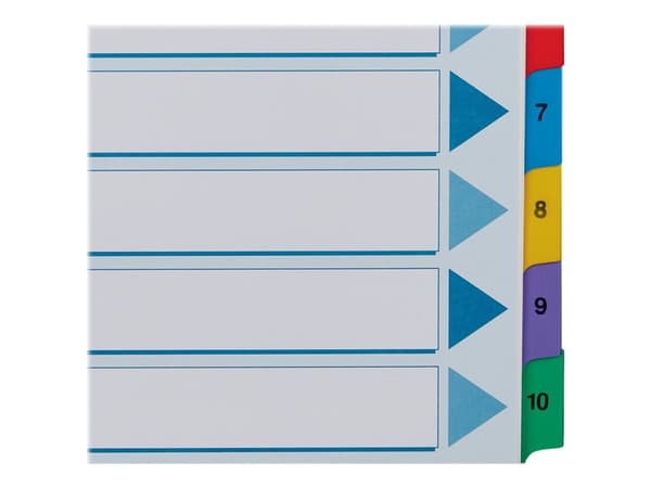 Registrer Esselte Mylar A4 1-10 flerfarv - (10 stk.)