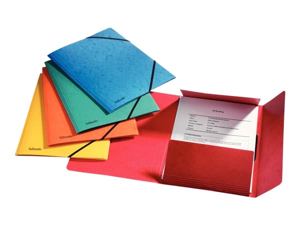Esselte Rainbow - 3-fliksmappe - for A4 (210 x 297 mm) - kapasitet: 350 ark - assorterte farger (en pakke 5)