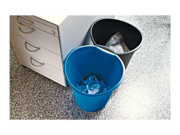 Papirkurv Esselte Basko 18 ltr. sort - (12 stk.)