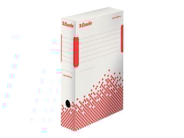 Esselte Speedbox - Boksfil - bokryggbredde: 80 mm - for A4 (210 x 297 mm), Foolscap (343 x 432 mm) - hvit