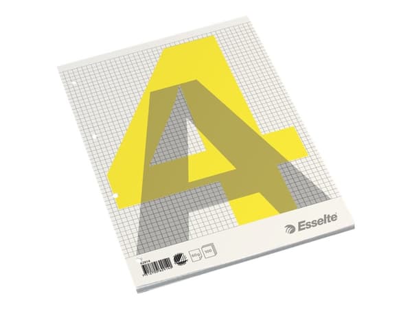 Esselte Glued Pad A4, Harmaa, Valkoinen, Keltainen, A4, 100 arkkia, 60 g/m², Neliöpaperi
