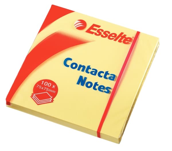 Contacta Notes 75x75mm gul - (12 stk.)