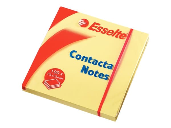 Contacta Notes 75x75mm gul - (12 stk.)