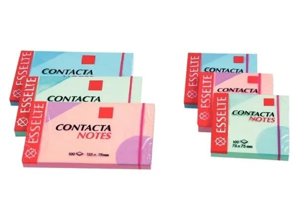 Contacta Notes 75x75mm gul - (12 stk.)