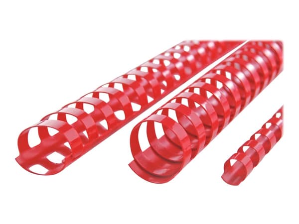 GBC CombBind - 6 mm - 21 ringar - A4 (210 x 297 mm) - 25 ark - röd - 100 stk plastbindningskam - för P/N: 2101435, IB271106, IB271717