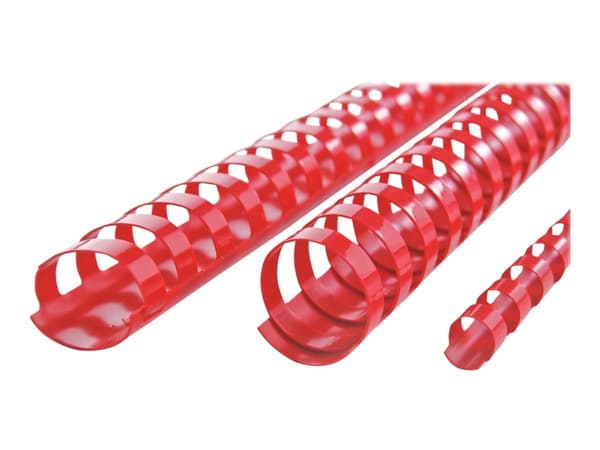 GBC CombBind - 8 mm - 21 ringar - A4 (210 x 297 mm) - 45 ark - röd - 100 stk plastbindningskam - för P/N: 2101435, 4400399, IB271106, IB271717