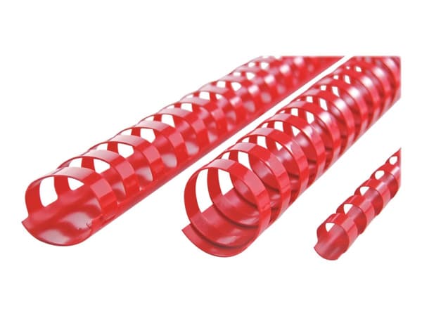 GBC CombBind - 10 mm - 21 ringar - A4 (210 x 297 mm) - 65 ark - röd - 100 stk plastbindningskam - för P/N: 2101435, 4400399, IB271106, IB271717